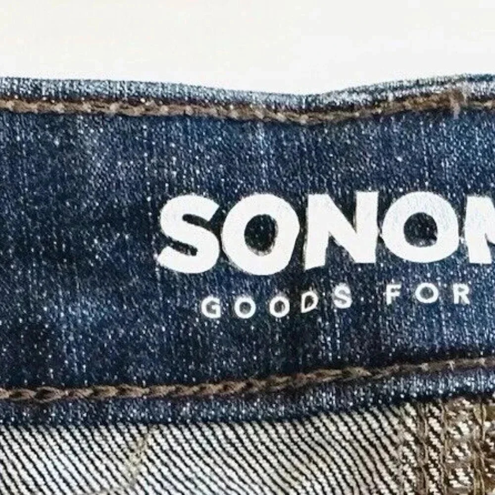 NWT SONOMA Women High Rise Blue Rolled Cuff Distressed Denim Shorts Plus 24W - Picture 3 of 4